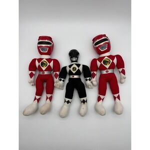 Vintage Mighty Morphin Power Rangers Plush Lot Red and Black Rangers 90s Saban